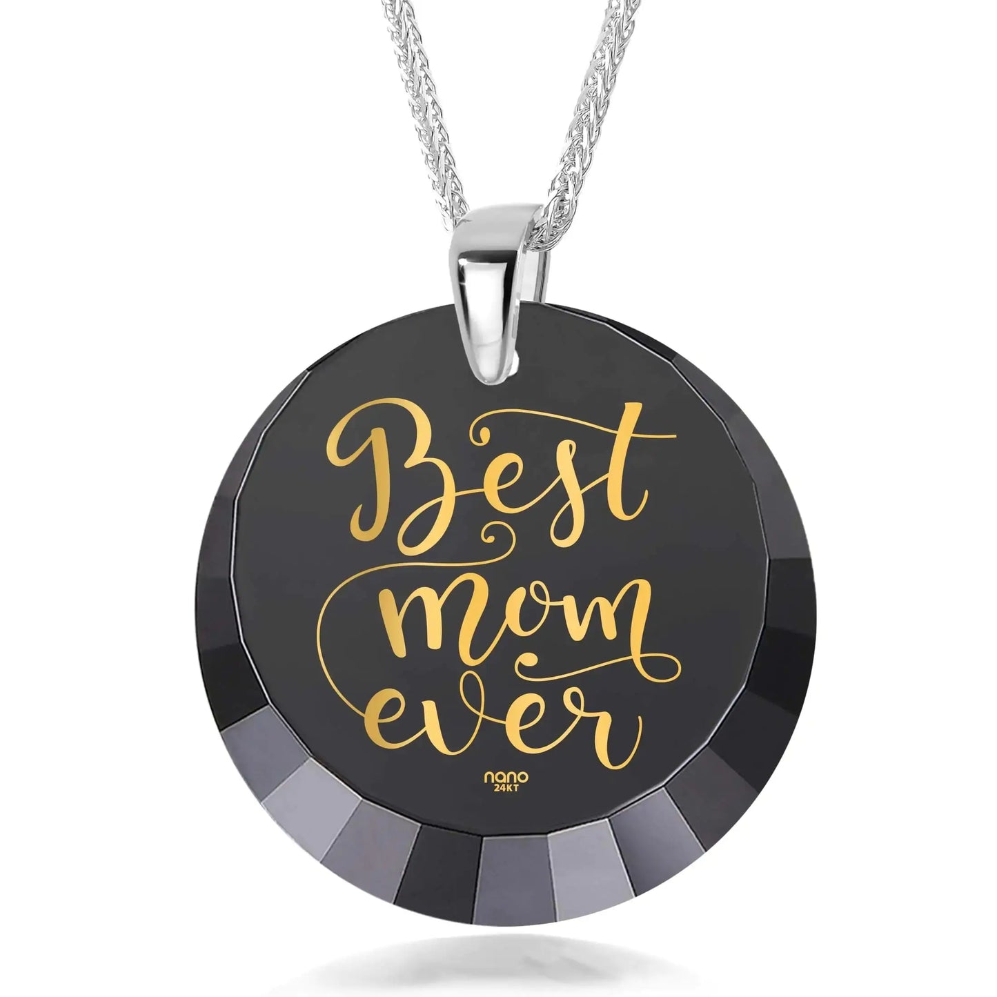 "Best Mom Ever" Silver Necklace