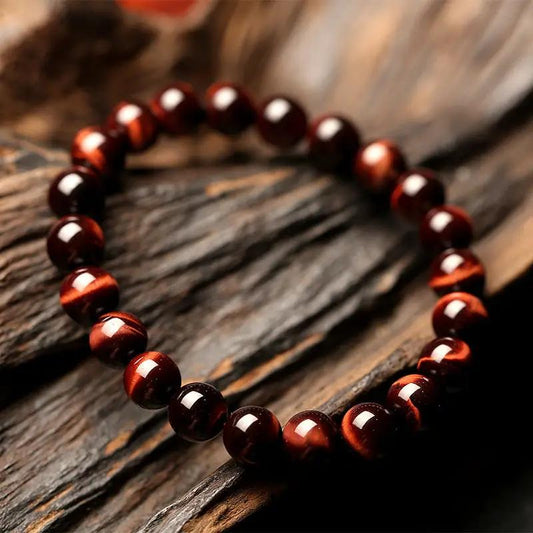 Red Tiger Eye Bracelet - Vintage Style 8mm