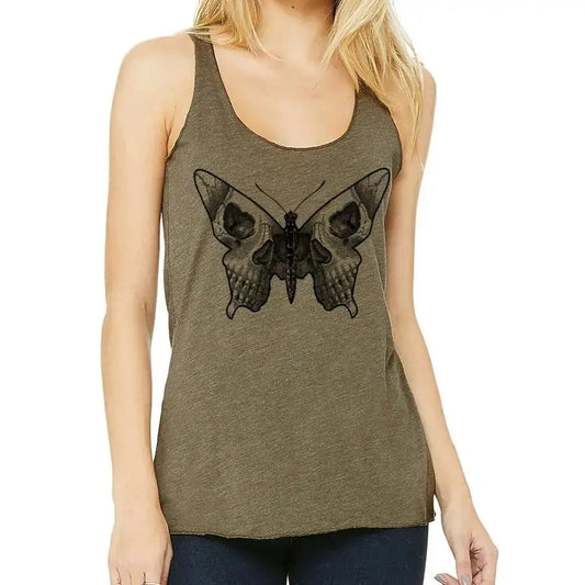 Butterfly Skull Racerback Tank Top