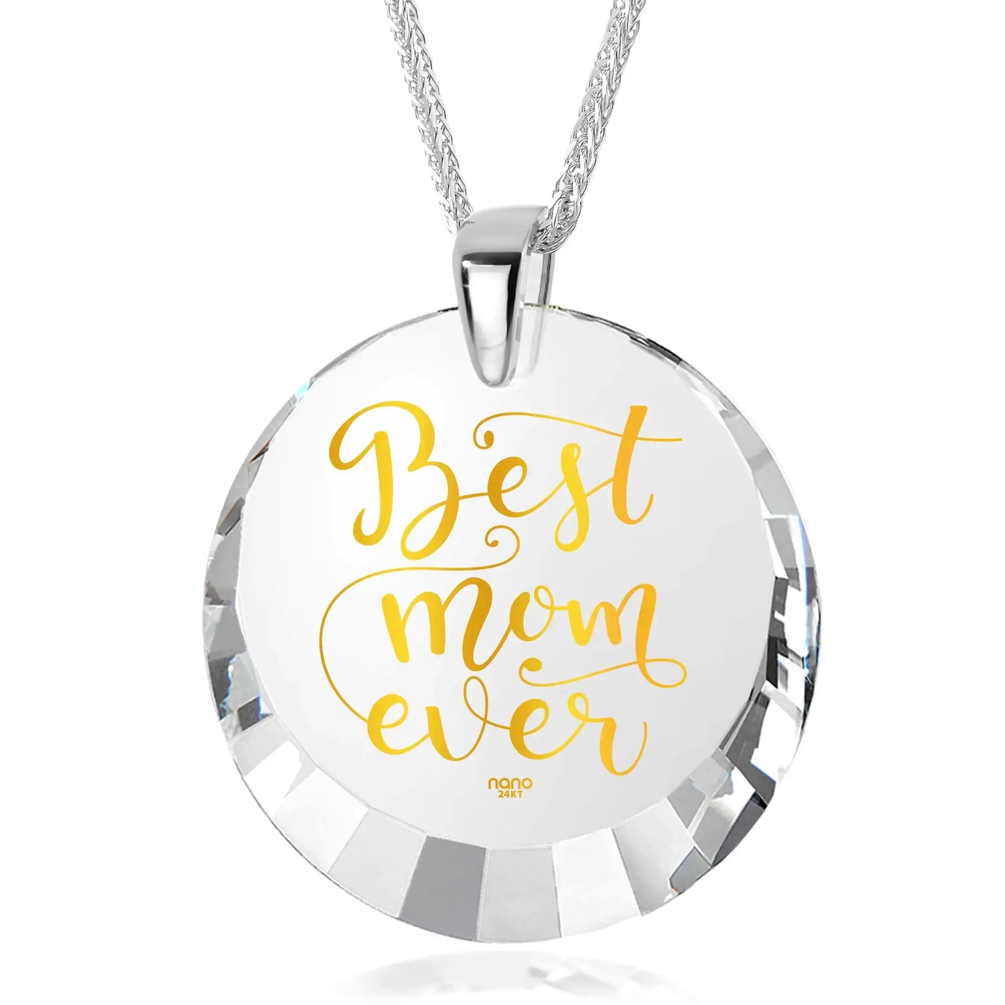 "Best Mom Ever" Silver Necklace