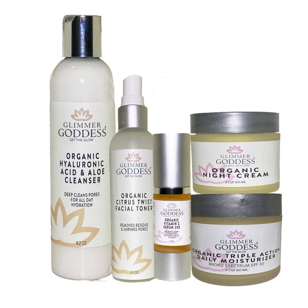 Glimmer Goddess - Organic Anti-Wrinkle Solution 5 PC Kit