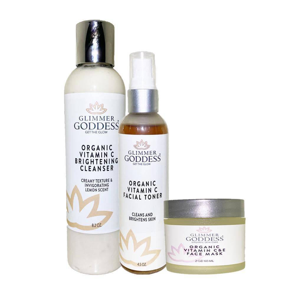 Glimmer Goddess - Vitamin C Brighter Skin Organic Skin Care 3 Step Cleansing Kit