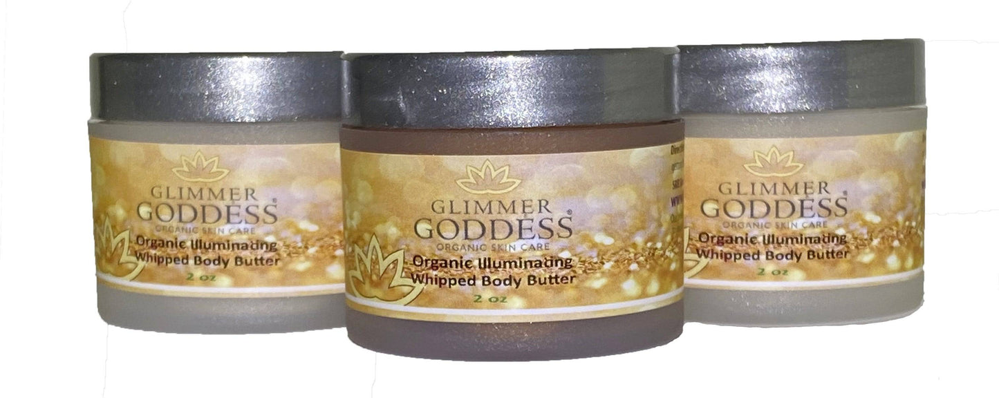 Glimmer Goddess - Organic Shimmering Whipped Body Butter 2 oz. Travel Size - 4 Options